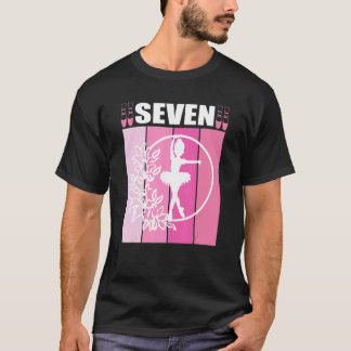Ik ben zeven zevende verjaardag ballerina ballet t-shirt