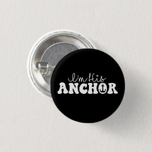 Ik ben zijn anker matching koppels zeilen cadeau g ronde button 3,2 cm