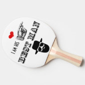 Ik ben zijn beste man Hipster Mustache Beard Pet Tafeltennisbatje (Zijkant)