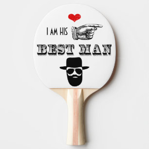 Ik ben zijn beste man Hipster Mustache Beard Pet Tafeltennisbatje
