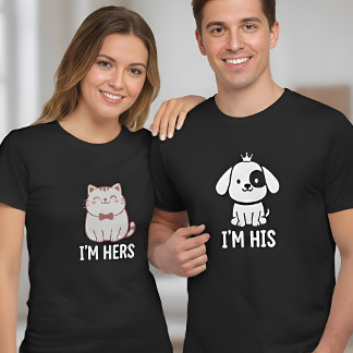 Ik ben zijn bijpassende koppels Cute Hond T-shirt
