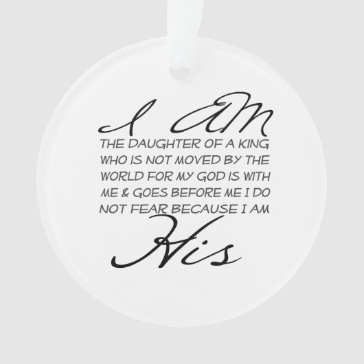 Ik ben zijn Christelijke inspiratie Ornament (voorkant)