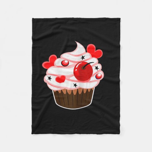 Ik ben zijn cupcake, ik ben haar studmuffin Valent Fleece Deken (Voorkant)