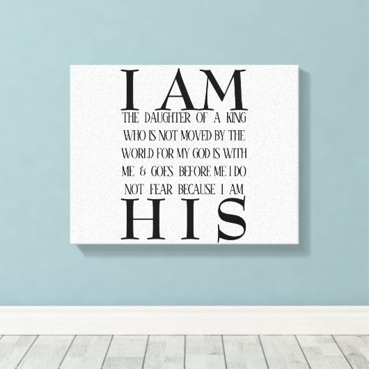 Ik ben zijn custom canvas afdruk (Insitu (Houten vloer))