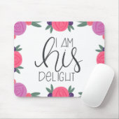 Ik ben zijn fijne, heldere Florals Mousepad Muismat (Met muis)