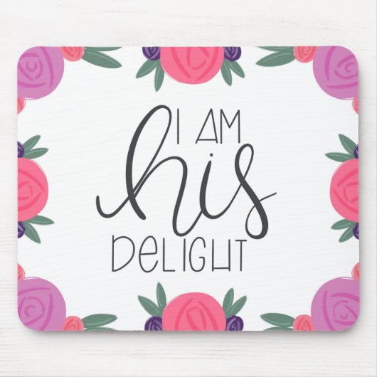 Ik ben zijn fijne, heldere Florals Mousepad Muismat (Voorkant)