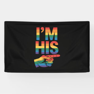 Ik ben zijn gay koppelmatchende LGBTQ trots Spandoek