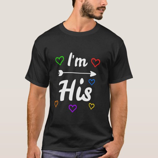 Ik ben zijn hes Mine Gay Pride Lgbt Couple T-shirt (Voorkant)