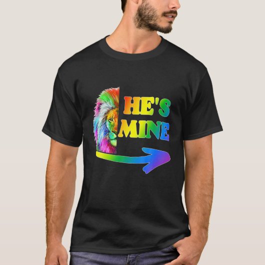 Ik ben zijn homepage Rainbow Lion LGBT Val T-shirt (Voorkant)