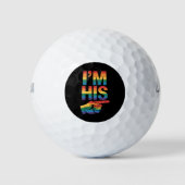 Ik ben zijn homo koppel dat LGBTQ Pride evenaart Golfballen (Voorkant)