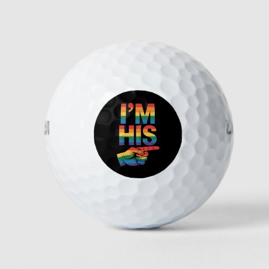 Ik ben zijn homo koppel dat LGBTQ Pride evenaart Golfballen (Voorkant)