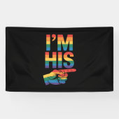 Ik ben zijn homo koppel dat LGBTQ Pride evenaart Spandoek (Horizontaal)