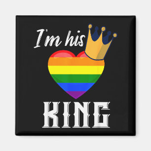 Ik ben zijn koning - Lgbtq regenbooghart homovrien Magneet