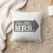 Ik ben zijn Mrs. (Grijze Pijl) Kussen (Deken)