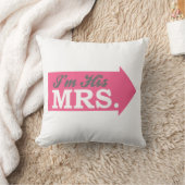 Ik ben zijn Mrs. (Hot-roze pijl) Kussen (Deken)