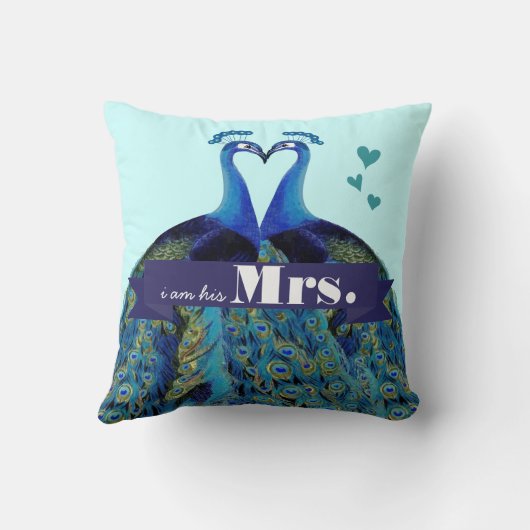 Ik ben zijn Mrs Peacock Pillow Kussen (Achterkant)