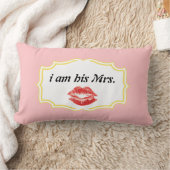 Ik ben zijn Mrs. Pink Red Lips Pillow. Kussen (Deken)
