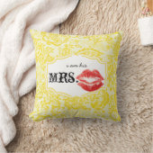 Ik ben zijn Mrs Red Lips Lemon Zest Floral Kussen (Deken)