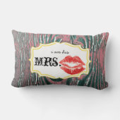 Ik ben zijn Mrs Red Lips Old Barn Wood Mauve Pillo Kussen (Achterkant)