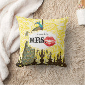 Ik ben zijn Mrs Red Lips  Peacock Chandelier Kussen (Deken)