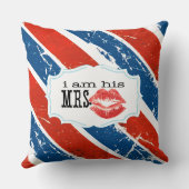 Ik ben zijn Mrs.  Red White Blue Lips Kussen (Achterkant)