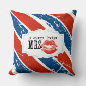 Ik ben zijn Mrs.  Red White Blue Lips Kussen (Voorkant)