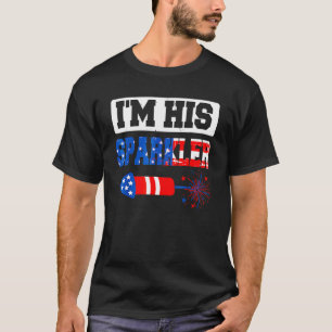Ik ben zijn Sparkler op 4 juli Amerikaanse Pride M T-shirt