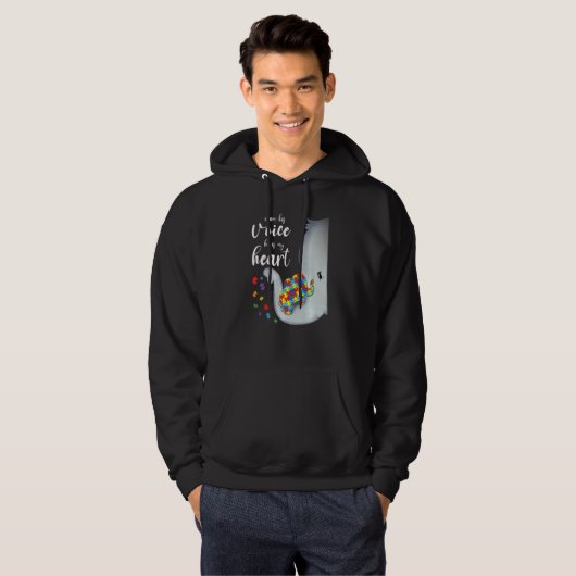 Ik ben zijn stem Elephant Mam Autism Child Awarene Hoodie (Voorkant volledig)