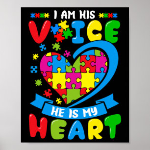 Ik ben zijn stem en hij is mijn hartliefde Autisme Poster
