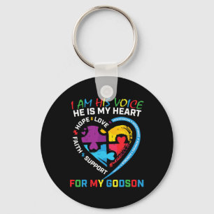 Ik ben zijn stem Godson Autisme Awareness Godmoede Sleutelhanger