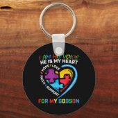 Ik ben zijn stem Godson Autisme Awareness Godmoede Sleutelhanger (Voorkant)