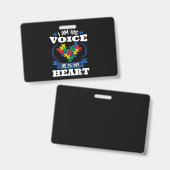 Ik ben zijn stem. Hij is mijn hart autisme. Badge (Front & Back)
