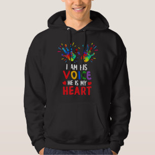 Ik ben zijn stem, hij is mijn hart autisme bewustz hoodie