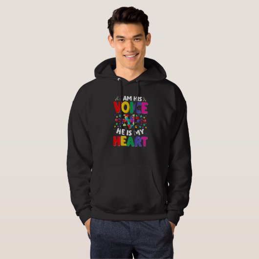 Ik ben zijn stem. Hij is mijn hart autisme. Hoodie (Voorkant volledig)