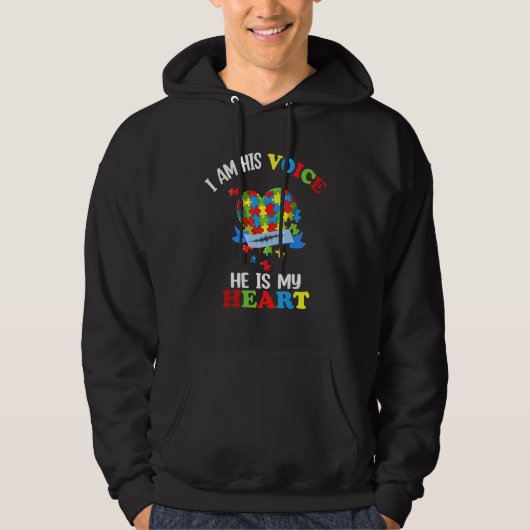 Ik ben zijn stem... hij is mijn hart hoodie (Voorkant)