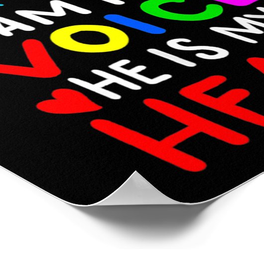 Ik ben zijn stem. Hij is mijn hart mama autistisch Poster (Hoek)