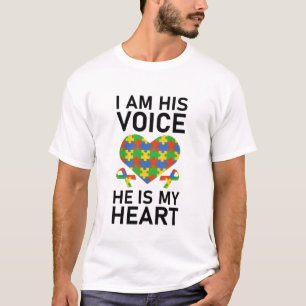 Ik ben zijn stem, hij is mijn hart t-shirt