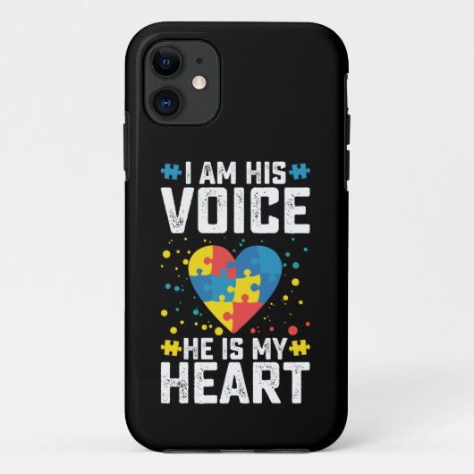 Ik ben zijn stem. Hij is mijn hartautisme mama pap Case-Mate iPhone Case (Achterkant)