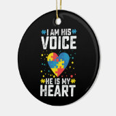 Ik ben zijn stem. Hij is mijn hartautisme mama pap Keramisch Ornament (Links)