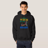 Ik ben zijn stem, hij is mijn hartpuzzelstukjes hoodie (Voorkant volledig)