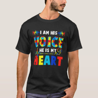Ik ben zijn stem, hij is mijn hartstikke Autisme D T-shirt