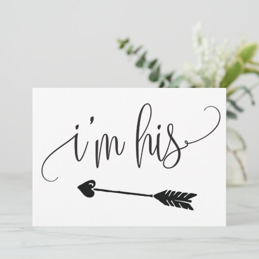 Ik ben zijn trouwbord (Staand voorkant)