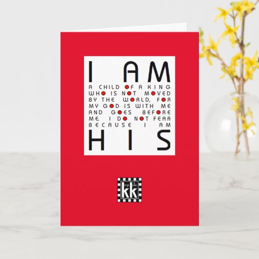 Ik ben zijn wenskaart kaart (Gele Bloem)