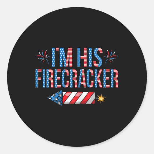 Ik ben z'n firecracker 4 juli Schattigee bijpassen Ronde Sticker (Voorkant)