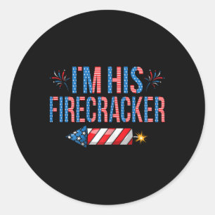 Ik ben z'n firecracker 4 juli Schattigee bijpassen Ronde Sticker