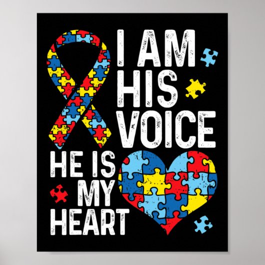 Ik ben z'n stem. Hij is mijn hart autisme. Poster (Voorkant)