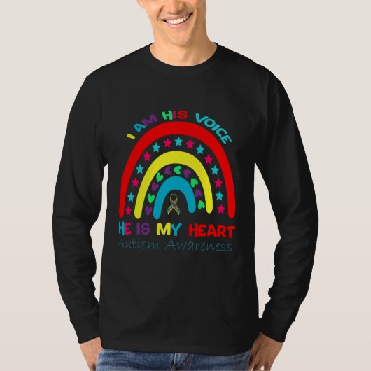 Ik ben z'n stem. Hij is m'n hart autisme. T-shirt (Voorkant)