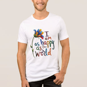 Ik ben zo blij als de wereld" Flower T-shirt – Whi