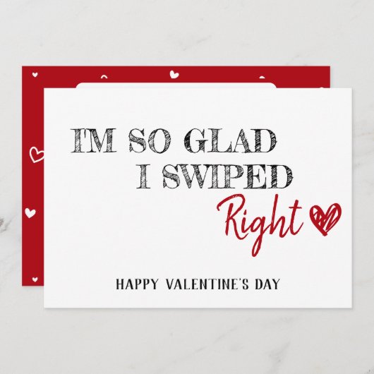 Ik ben zo blij dat ik goed heb gedraaid, romantisc feestdagenkaart (Voorkant / Achterkant)