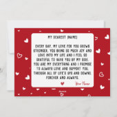 Ik ben zo blij dat ik goed heb gedraaid, romantisc feestdagenkaart (Achterkant)